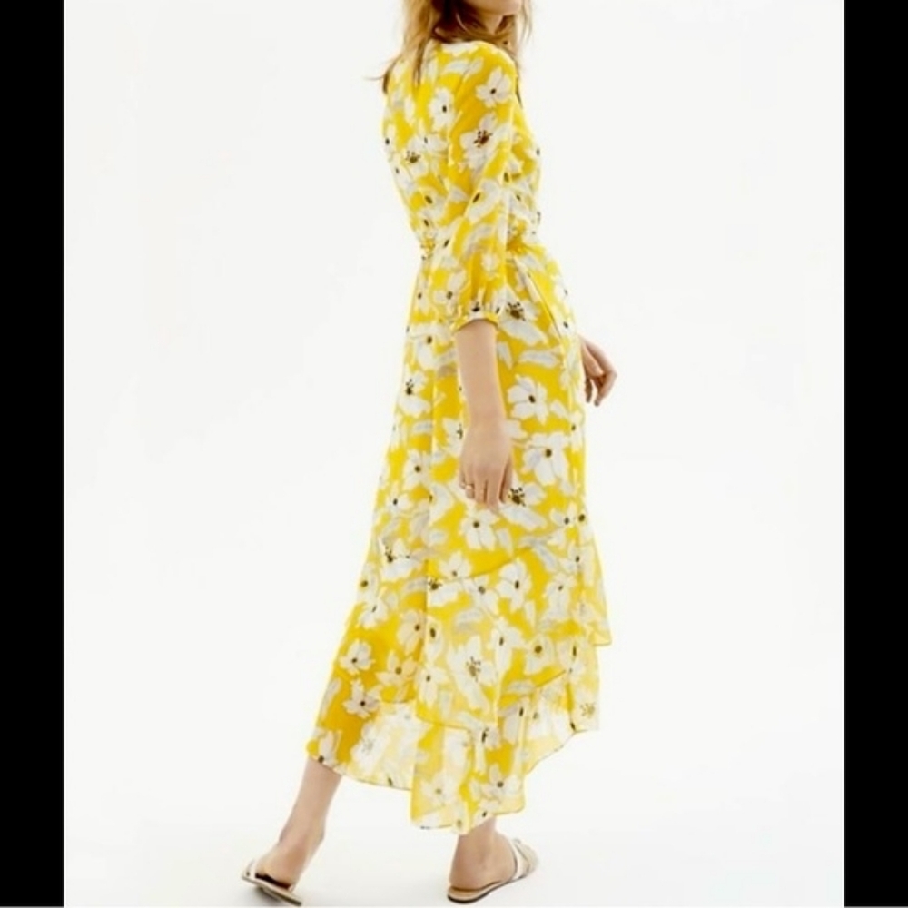 Banana Republic Floral Yellow Shirt Dress